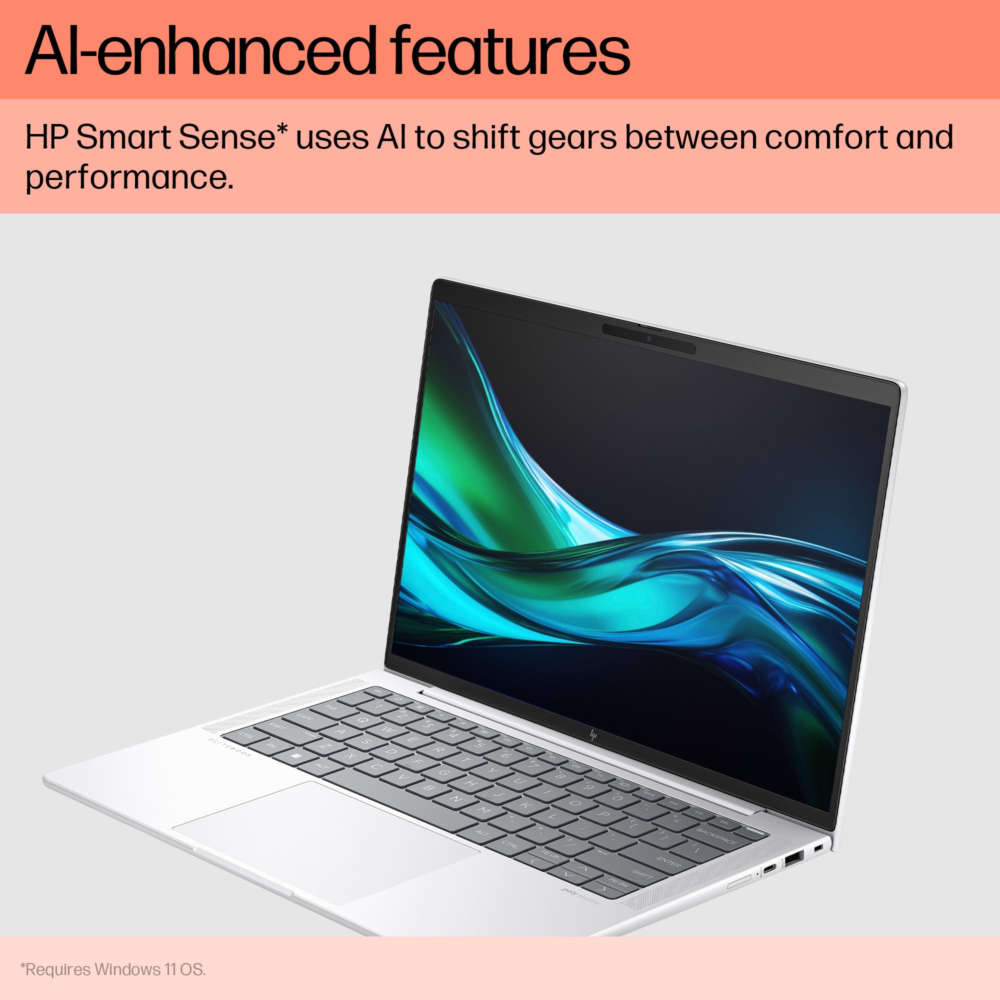 HP B68SSEA#ABU HP EliteBook 1040 G11 Wolf Pro Security Edition Intel Core Ultra 7 165H Laptop 35.6 cm (14") 2.8K 32 GB LPDDR5x-SDRAM 1 TB SSD Wi-Fi 7 (802.11be) Windows 11 Pro AI PC Silver