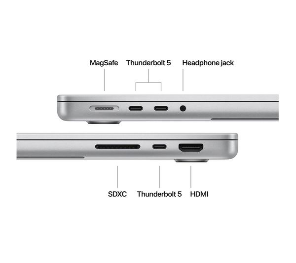 Apple MacBook Pro 14-inch : M4 Pro chip with 12-core CPU and 16‑core GPU, 24GB, 512GB SSD - Silver