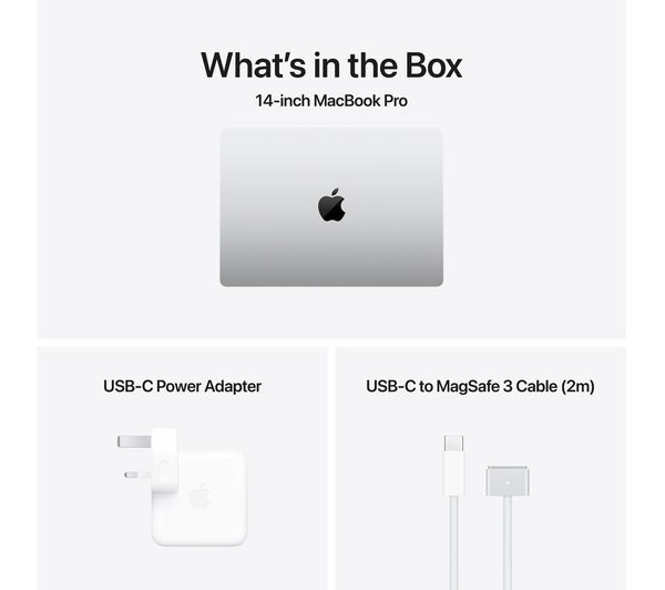 Apple MacBook Pro 14-inch : M4 Pro chip with 12-core CPU and 16‑core GPU, 24GB, 512GB SSD - Silver