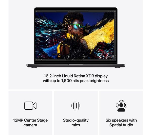 Apple MacBook Pro 16-inch : M4 Max chip with 14‑core CPU and 32‑core GPU, 36GB, 1TB SSD - Space Black