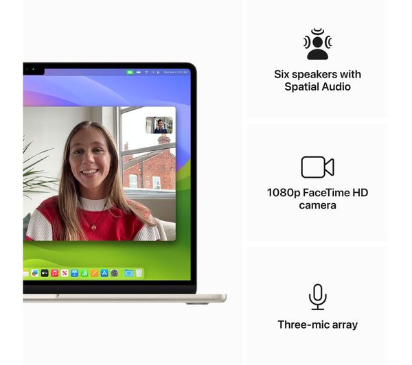 Apple MacBook Air 13-inch : M4 chip with 10-core CPU and 8-core GPU, 16GB, 256GB SSD - Starlight