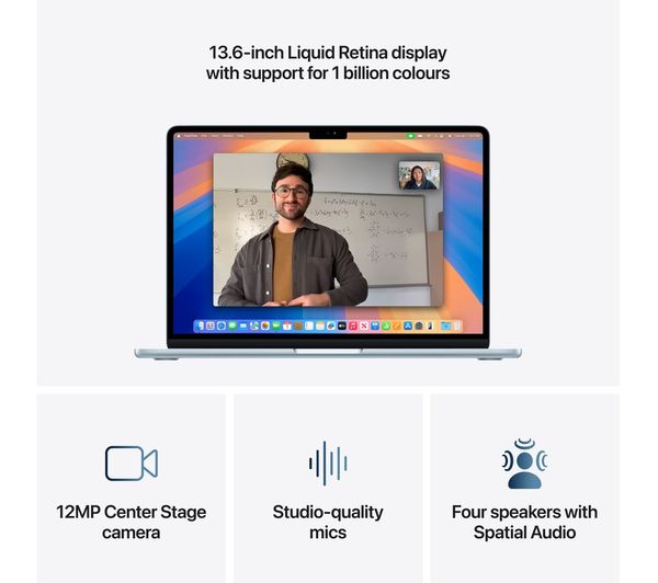 Apple MacBook Air 13-inch : M3 chip with 8-core CPU and 10-core GPU, 8GB, 512GB SSD - Silver